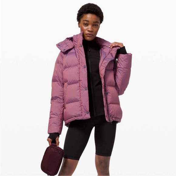 NWOT lululemon Wunder Puff GOOSE DOWN PUFFER Jacket - Heathered Plumful - Picture 4 of 9